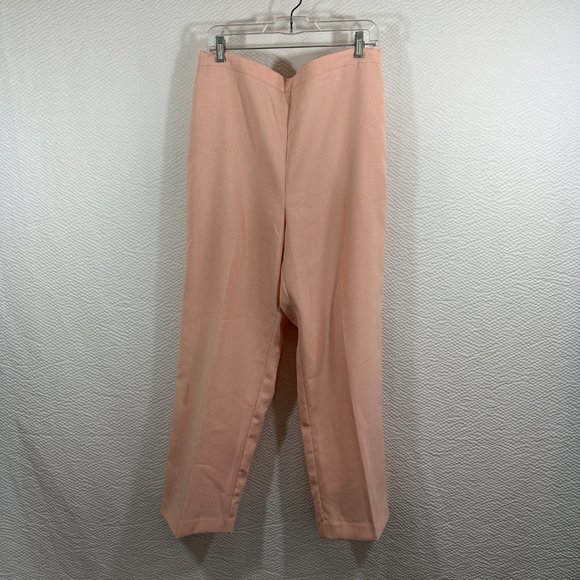 Alfred Dunner Dress Pants Women's 16 Peach Pockets wide leg Back Elastic - Picture 1 of 7